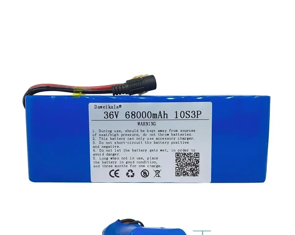 Литиевый аккумулятор 36 В 10S3P 68 А · ч 500 Вт 42 18650