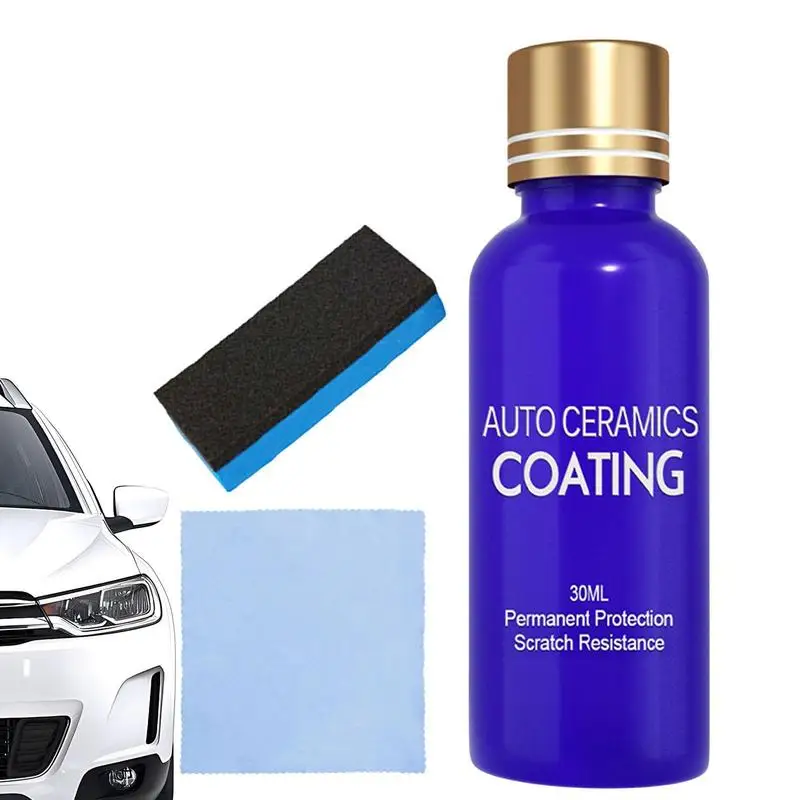 

9H Automotive Ceramic Coating Kit Anti-scratch Car Polish Sealant 30ML Mirror Paint Protection Car Kit With Sponge And Cloth Eas