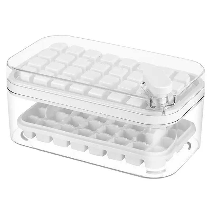

Ice Cube Container With Lid Ice Cubes Molds Ice Trays For Freezer Ice Cube Tray Mold Ice Freezer Container Removable Lid & Scoop