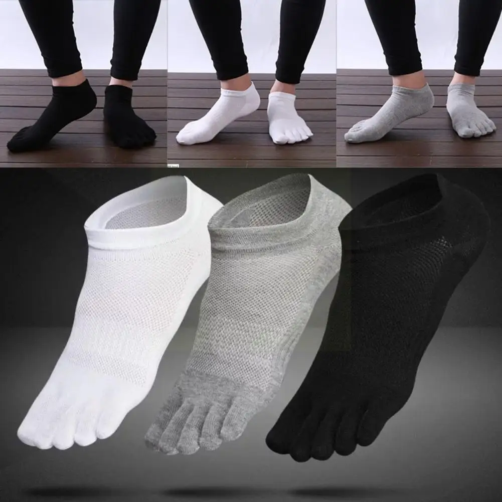 

1 Pair Toe Socks Men Five Fingers Socks Breathable Color Sports Running Cotton Soks Black Mens Cycling White Sock P7e0