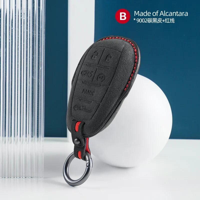 

Чехол для автомобильного ключа из алькантары для Alfa Romeo Stelvio Mito Giulietta Giulia Brera 4C 159 GTA 147 156 Mito 166 GT JTD