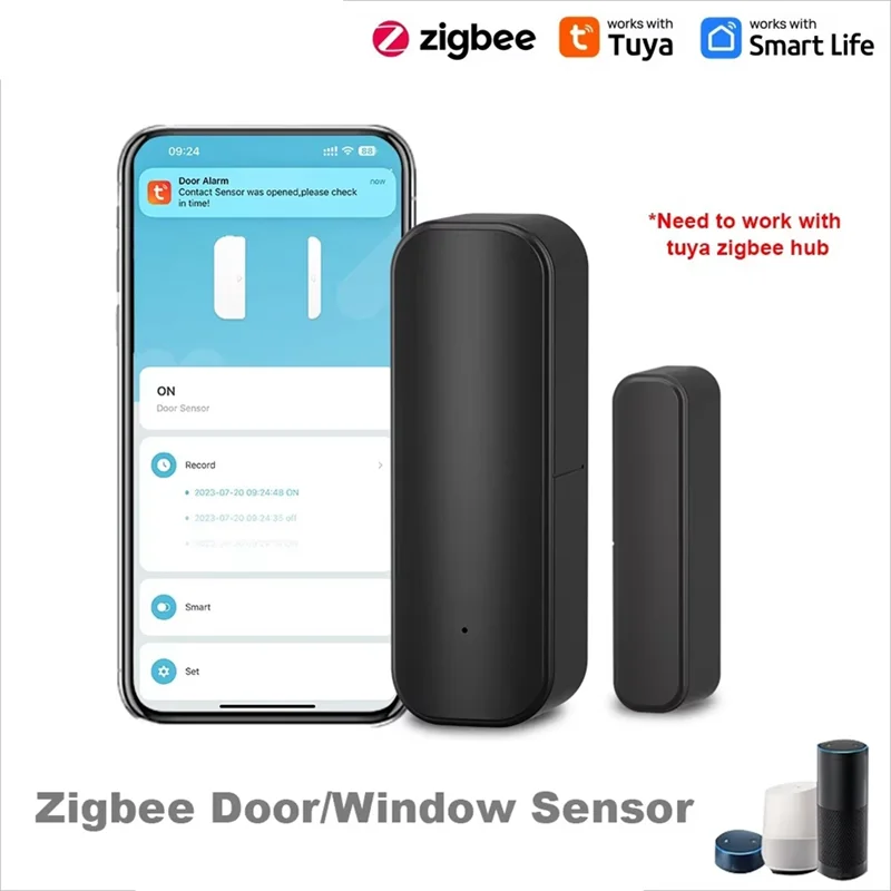 Фото 【HOT A69Z!】Датчик открытия двери/окна Tuya Zigbee, беспроводной детектор для умного дома, управление через приложение, совместимость с Alexa и Google Home №4