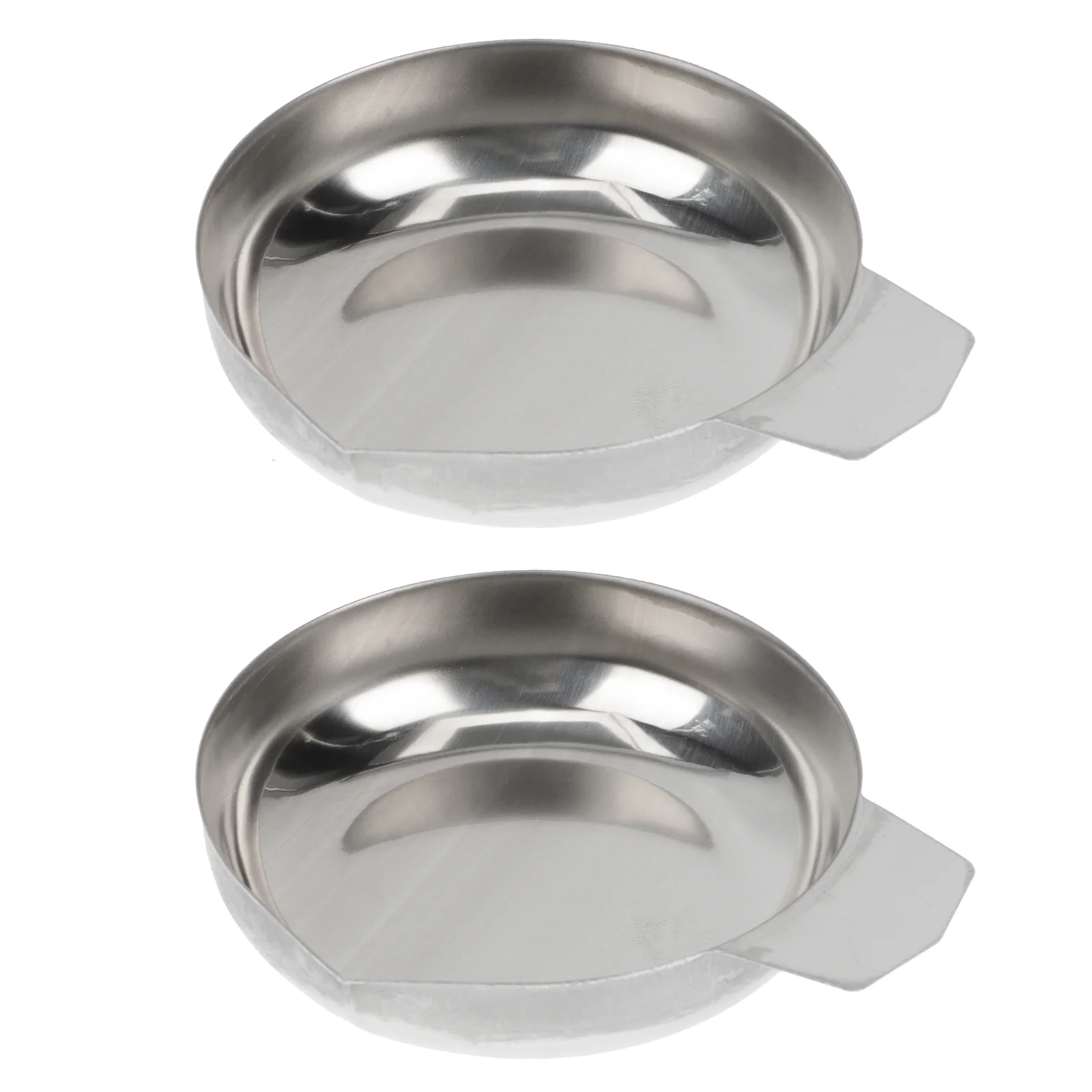

2 Pcs Stainless Steel Weighing Pan Kitchen Supply Digital Scale Mini Electronic Tray Carat Trays Food Weight Loss Balance