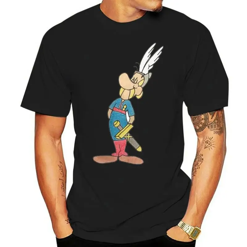 

Men's T-Shirt Asterix And Obelix Novelty 100% Cotton Tees Asterix France Euro 2000 Football T Shirts Crew Neck Clothes 4XL 5XL