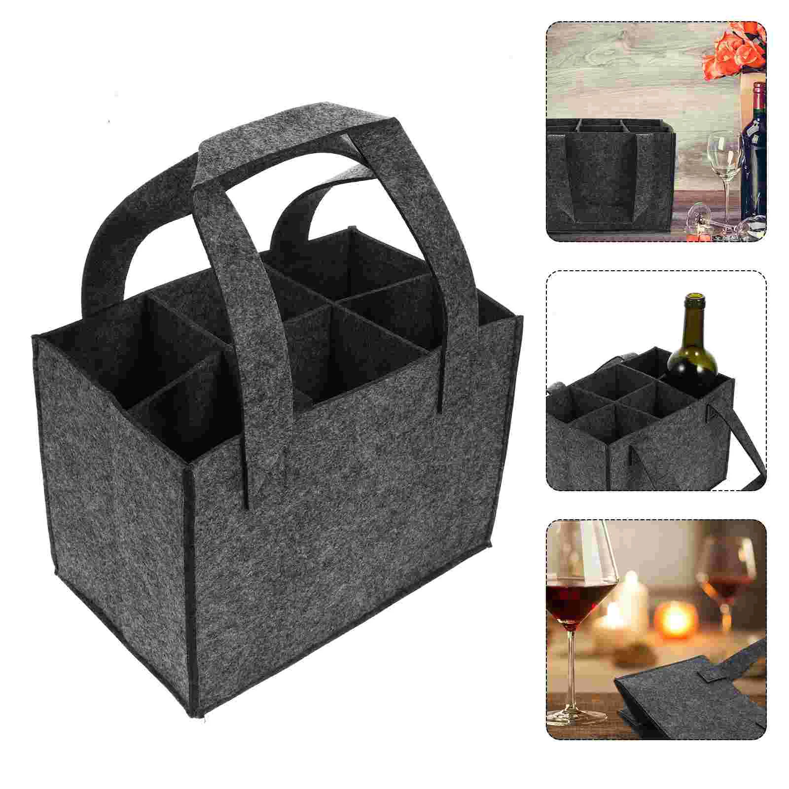

Camping Storage Containers Tote Bag Portable Bottle Felt Pouch Holder Shopping