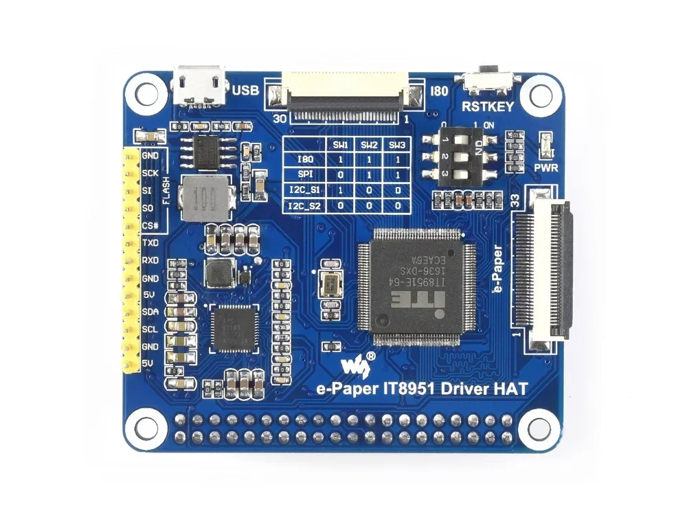 Waveshare 9 7-дюймовый дисплей E-Ink HAT для Raspberry Pi Zero/Zero W/Zero WH/2B/3B/3B+ электронная бумага с