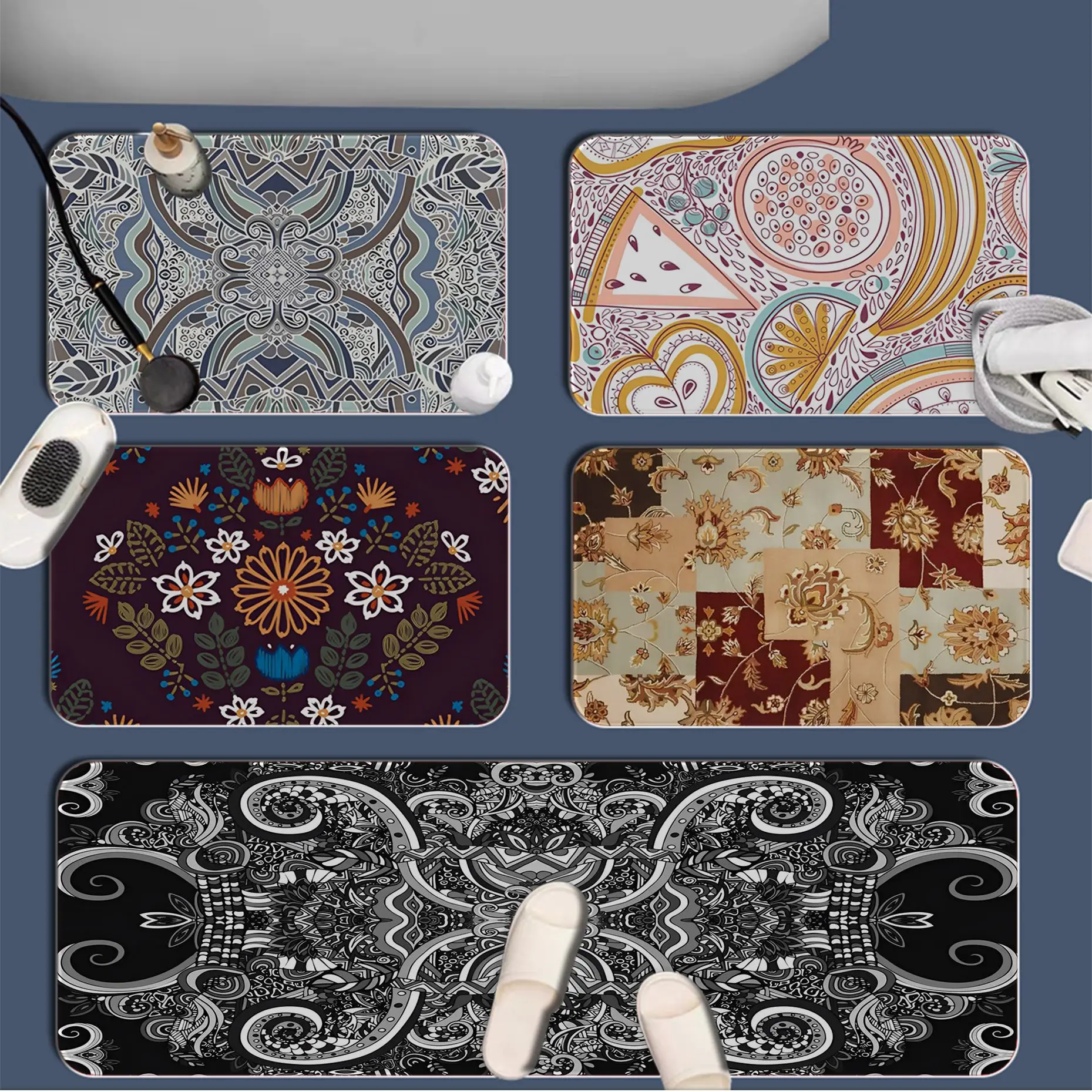 

Bohemia Bath Mat Nordic Style Home Doormat Bathroom-Toilet Mats Bedroom Bedside Mats