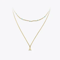 enfashion letter name necklaces alphabet initial necklace gold color double chain choker necklace for women jewelry 183006