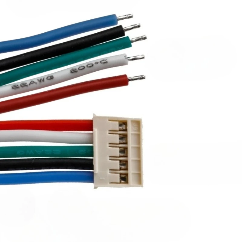 Фото 10 шт. кабельных разъемов HY2.0мм с одним контактом, провод 22AWG UL3239 силиконовый, штекерный, 2P 3P 4P 5P 6P, соединительный кабель, луженый медный провод №2