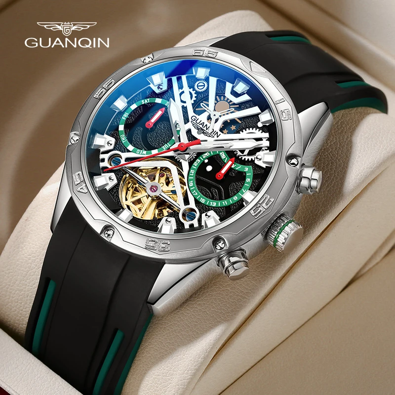 

GUANQIN Automatic Mechanical Watch Men's Watch 50M Waterproof Luminous Tourbillon Bracelet Accessories Sapphire Clock 2022 New