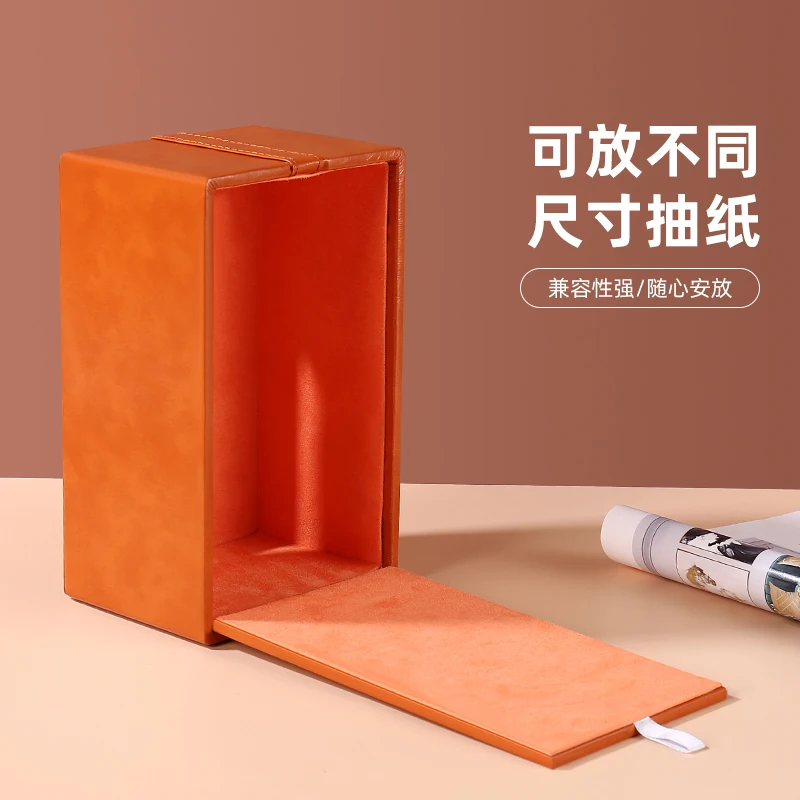 

Stand Car Tissue Box Leather Container Creative Napkin Holder Black Rolling Tray Retro kitchen Porta Tovaglioli Home Storage