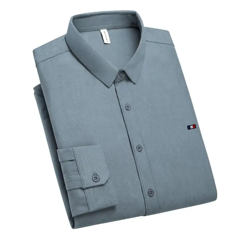 Оригинальные мужские рубашки нового дизайна однотонная деловая Классическая