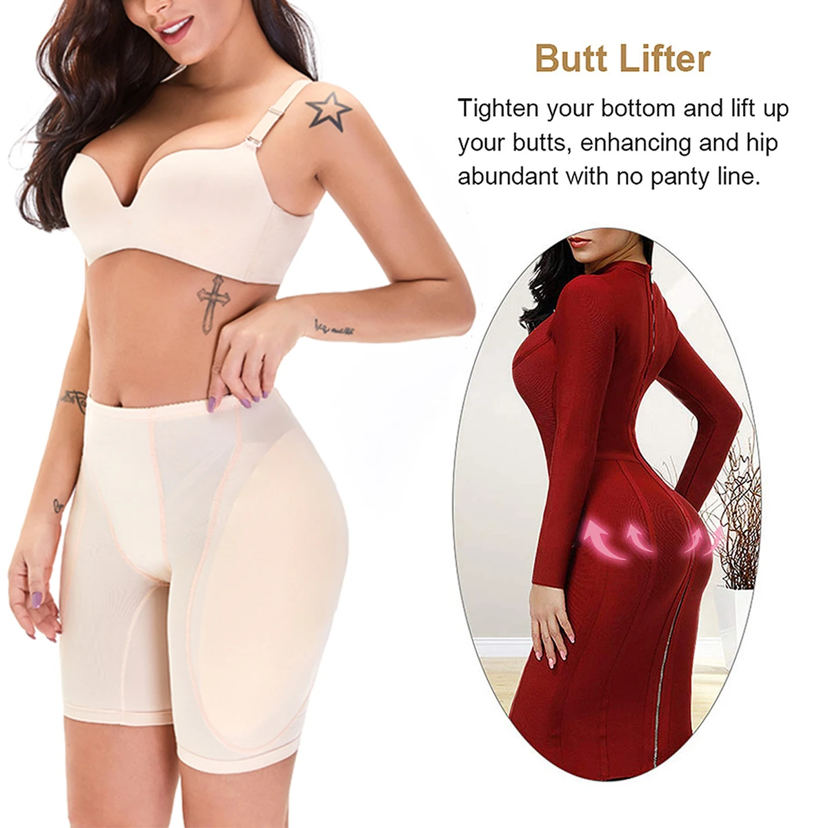 Hip Pads for Women Hip Dip Pads Fake Butt Padded Underwear Hip Enhancer Shapewear Crossdressers Butt Lifter Pad Panties Shaper