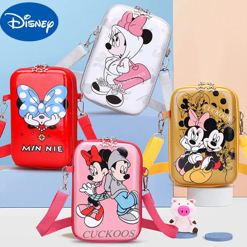 Disney Mickey Mouse Children's Messenger Bag Cartoon with Strap Shoulder Bag Boy Girl Kid Phone Bag High Quality Coin Purse