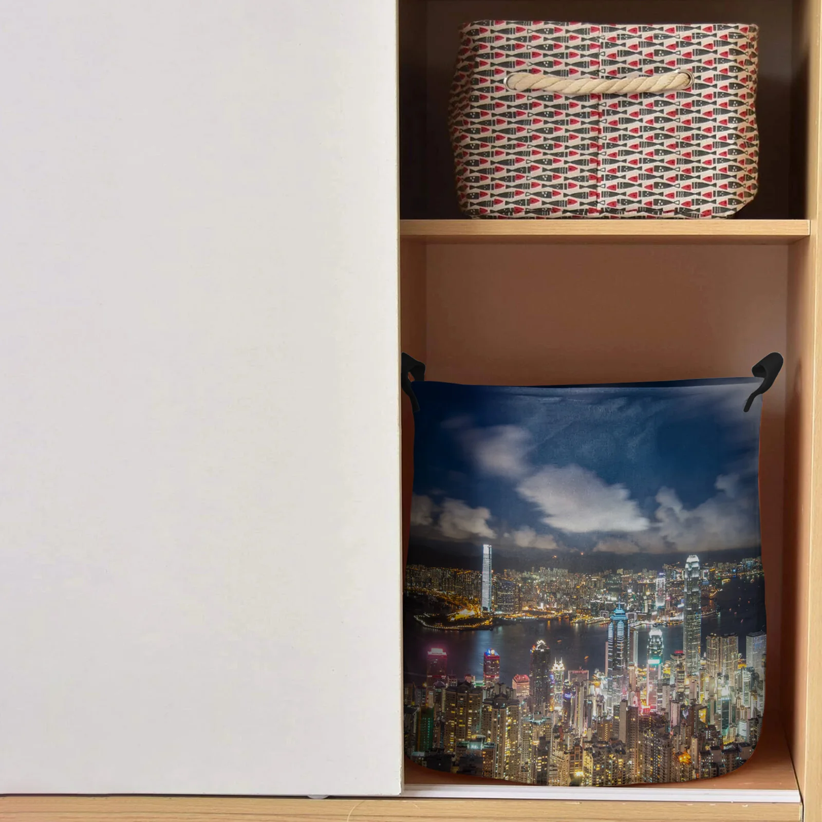 Корзина для грязного белья City Night Architectural Scenery Dirty Laundry Basket Foldable Waterproof Home Organizer Clothing Kids Toy Storage.