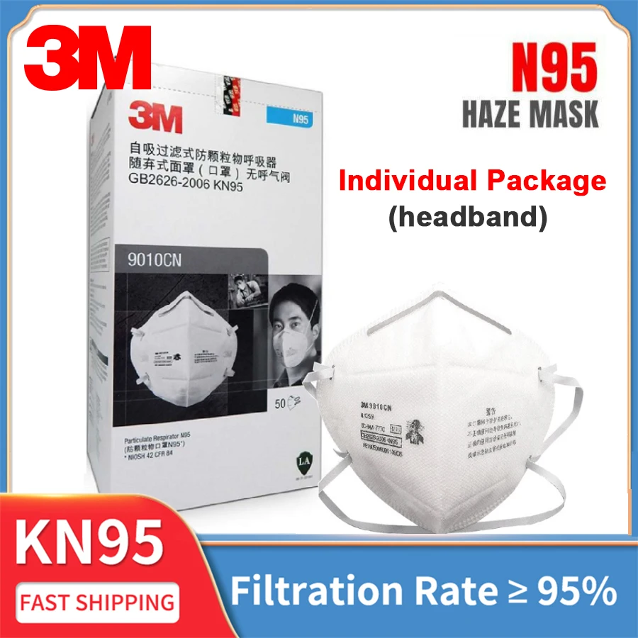 

3M 9010CN N95 Mask Dust-Proof Headband NIOSH Health Care Particle Folding PM2.5 Pollen Against Particulate Respirator in Stock