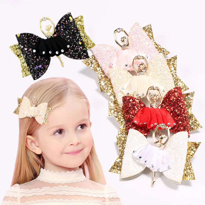 

Baby Girl Headband Double Layer Glitter Hair Clips Hair Bows Ballet Girls Hairpins Barrettes For Baby Hair Accessories