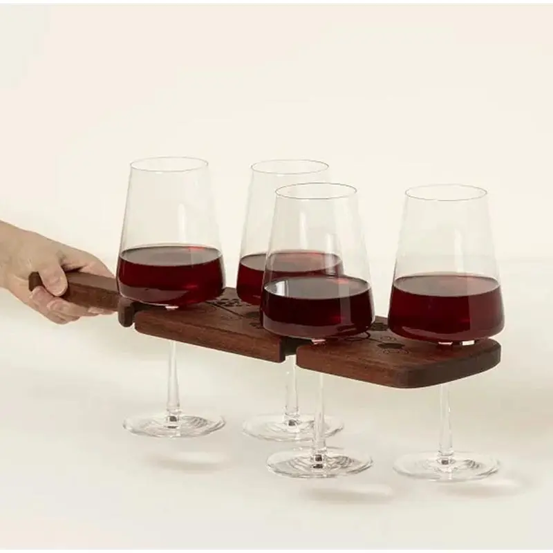 

Поднос под стакан для вина, деревянный поднос с 4 бокалами, аксессуары для ресторана и бара