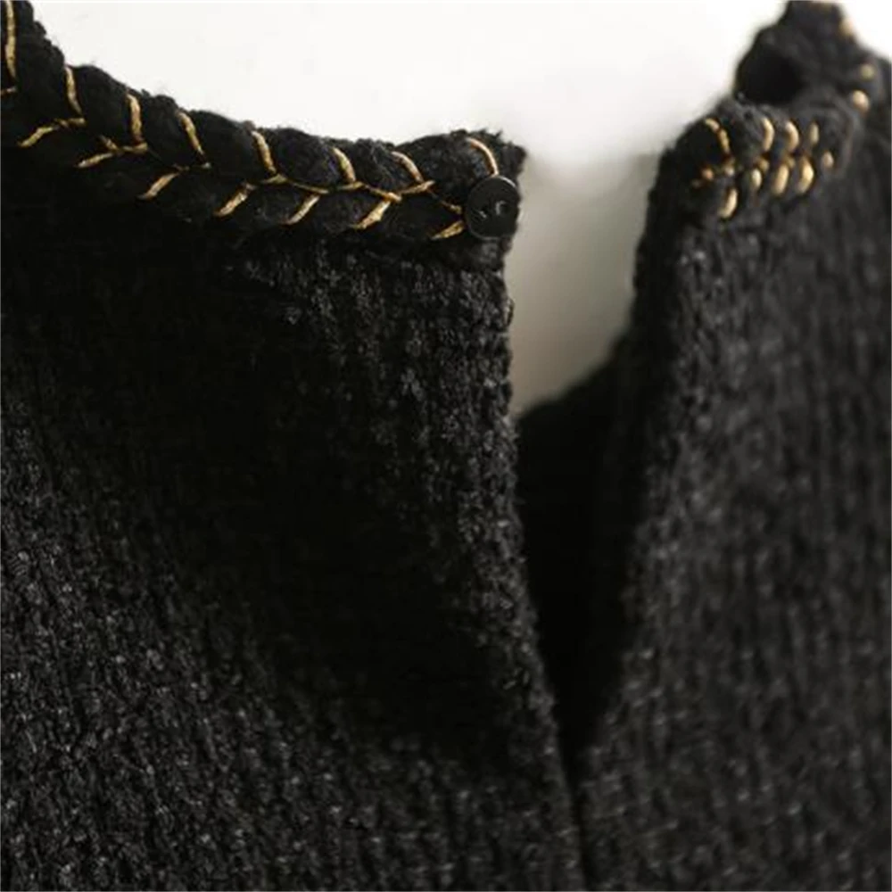 Женское Шерстяное Платье До Колена элегантное модное клетчатое платье в