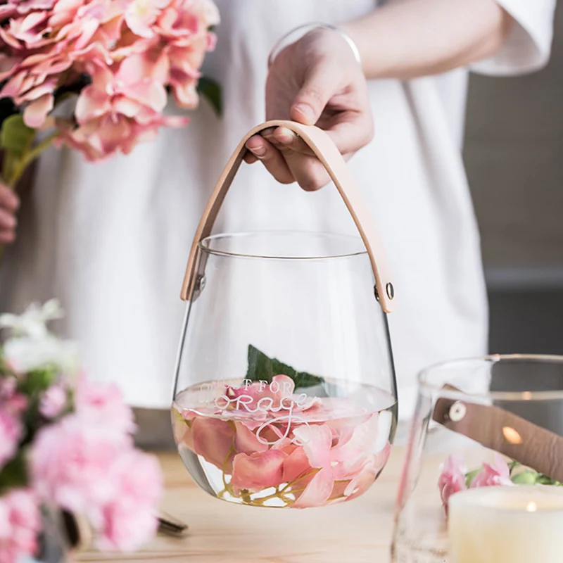 

Glass Wedding Vase Table Terrarium Luxury Transparent Art Vases Modern Minimalist Hydroponics Pots De Fleurs Decoration Home