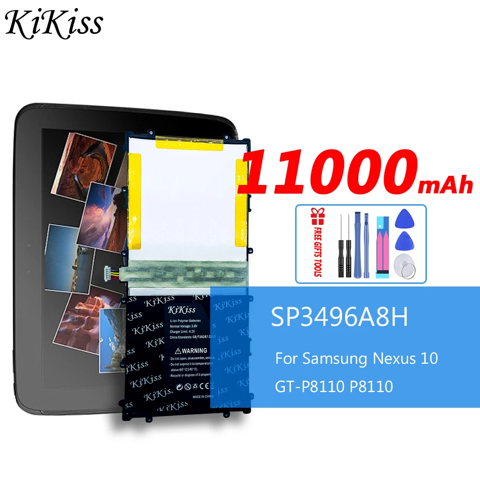 

Kikiss Replacement Battery SP3496A8H(1S2P) For Samsung Google Nexus 10 GT-P8110 HA32ARB Tablet PC Bateria Batterie AKKU