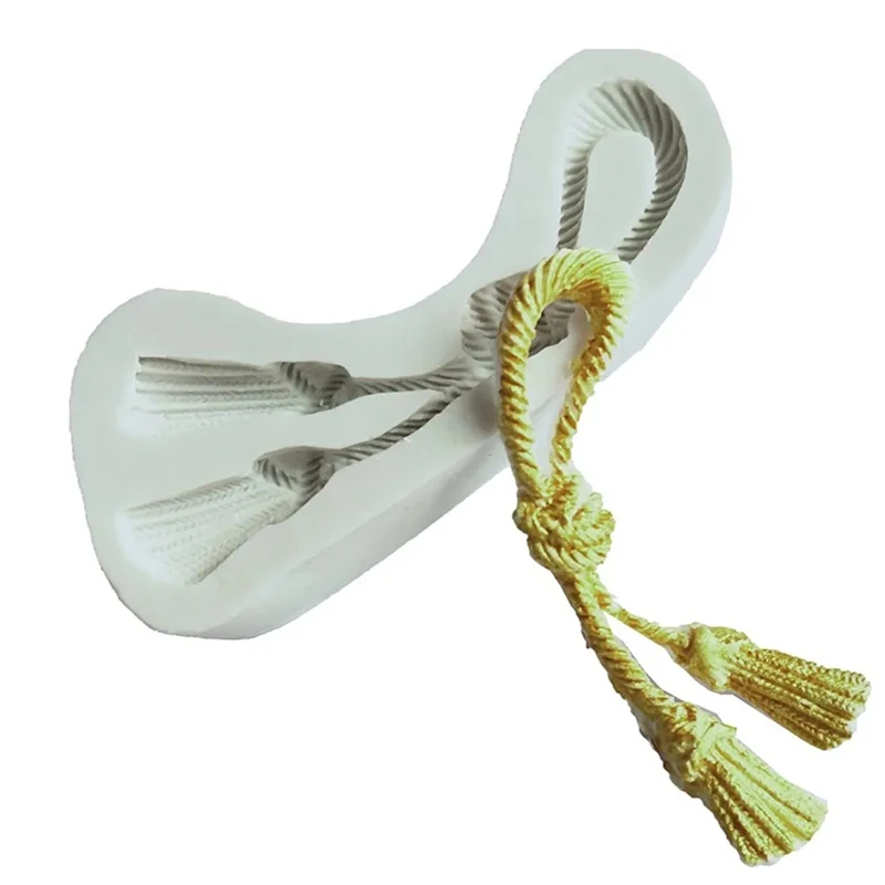 

Curtain Hemp Rope Knot Fondant Mold For Cake Border Candy Clay Craft Chocolate Silicone Moulds Wedding Decorating Tools Kitchen