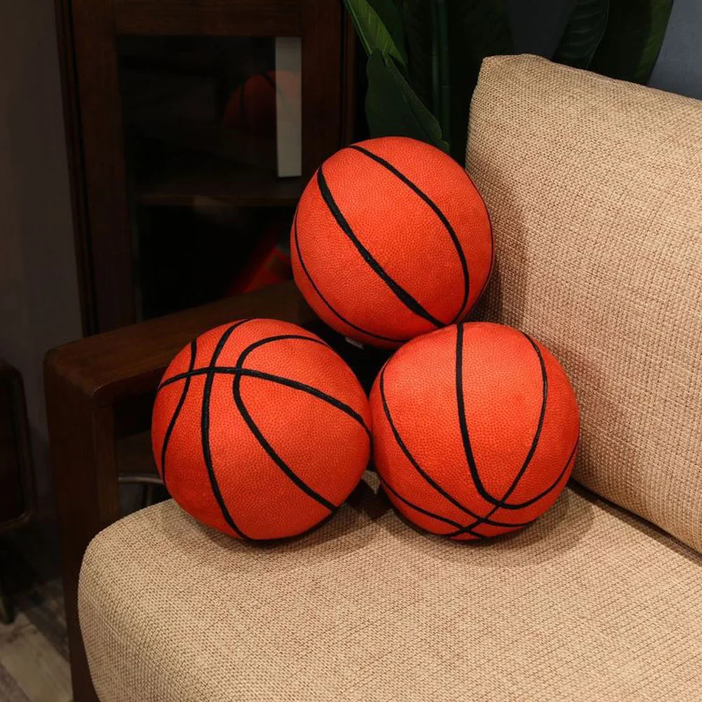 

Plush Ball Toy Stuffed Basketball Pillow Winter Sports Themed Pillow Boy Birthday Gift Basketball Toy