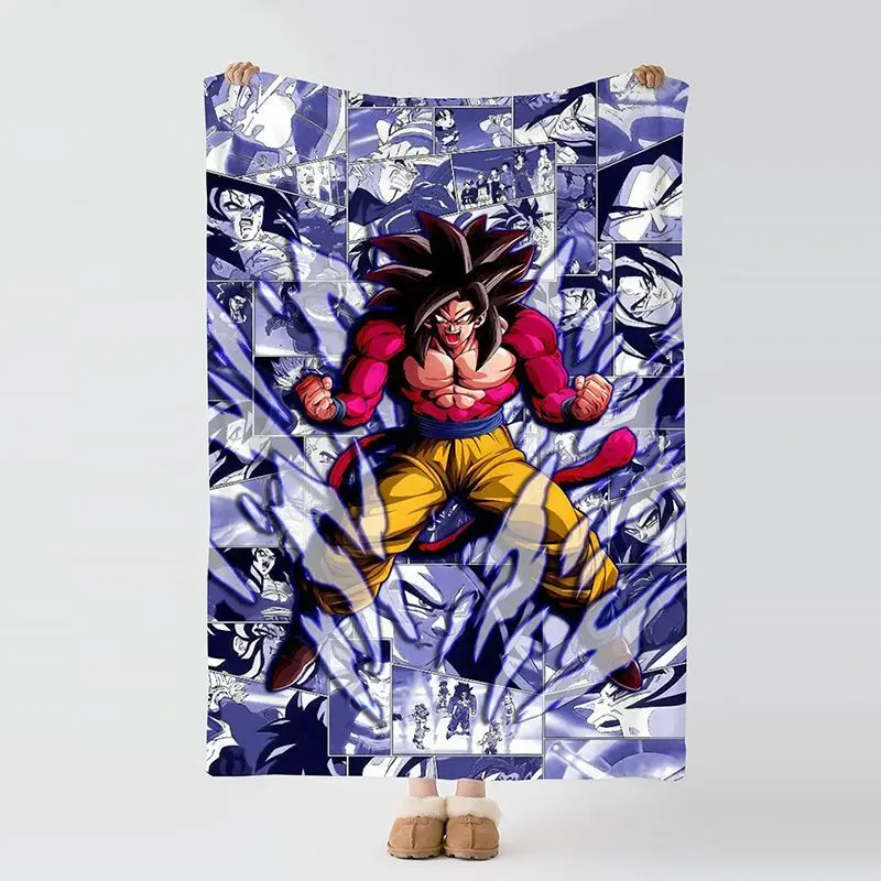 Фото Новое одеяло Dragon Ball Son Goku Kakarotte с высококачественным цифровым мультяшным принтом, мягкое и теплое одеяло для дома и спальни, подарок на день рождения №5