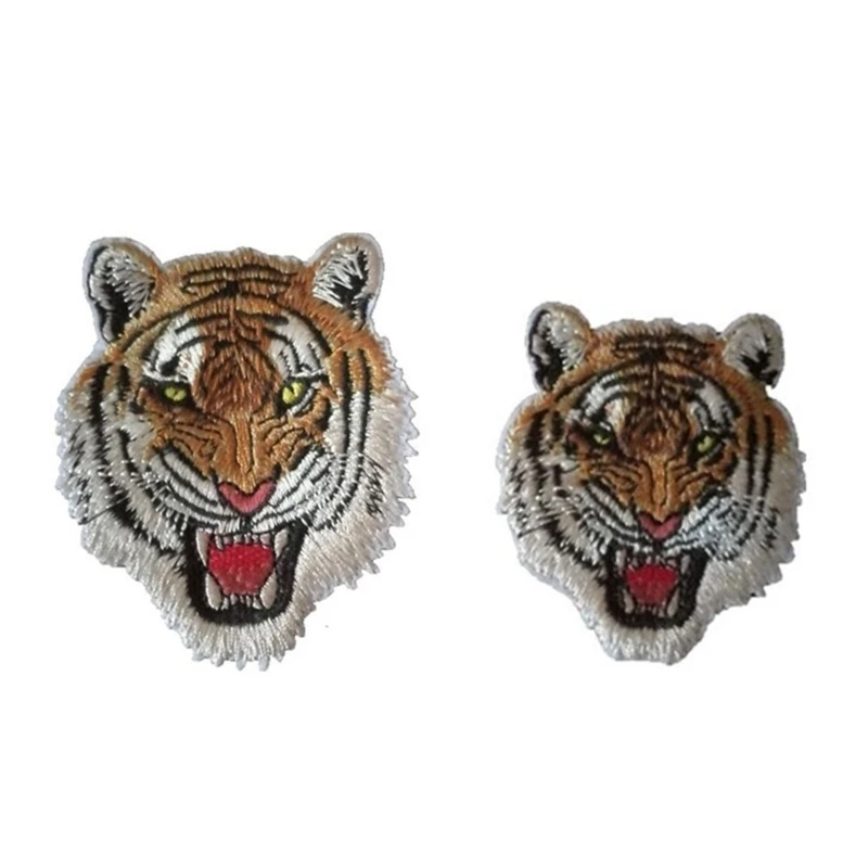 

Embroidered Patch Sew On Iron-On Patches for Clothes for JACKET Jean Sewing Appliques DIY Accessory Roaring Striped Tige