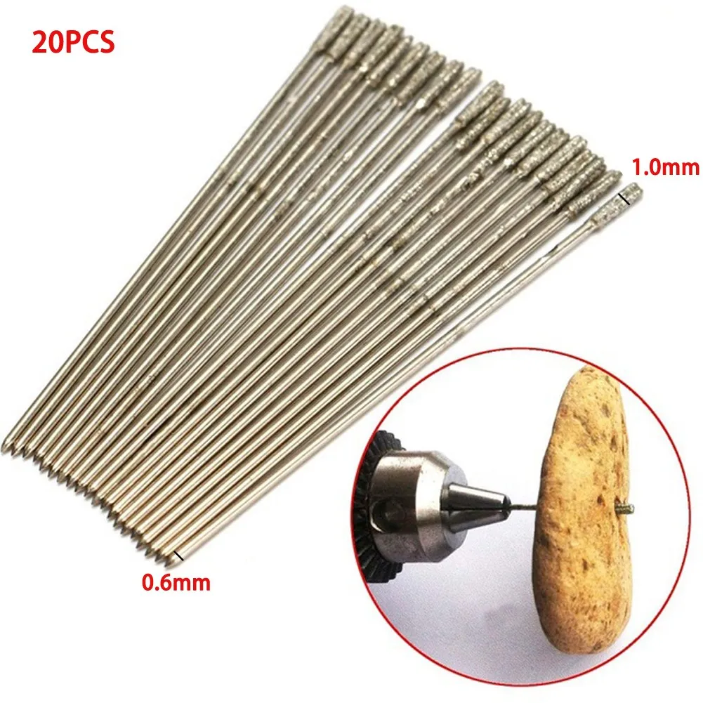 

20pcs HSS Drill Bits1mm Mini Micro Drill Bits Jewelry Drilling Bit Diamond Stone For Drilling Jade Marble Handicrafts