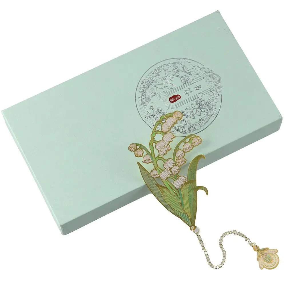 

Metal Bookmarks Creative Flower Language Chinese Style Art Bookmarks Hollowed Office