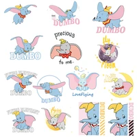 cartoon disney dumbo flying elephant letter heat transfer stickers diy appliques vinyl tops stick on clothes t shirt patches