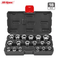 18pc hex drive socket set cr v socket adapter 6 24mm combination socket kit auto motor repair socket tool set new
