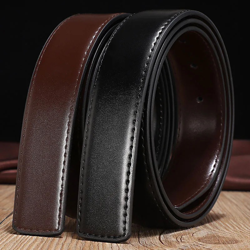 cow leather No Buckle Real Genuine Leather Belt Without Pin Buckle Strap Designer Belts Men High Quality 3.0cm 3.3cm 3.5cm 3.8cm