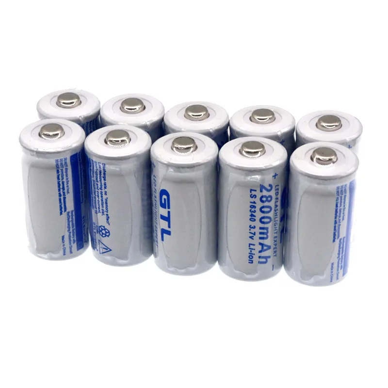 2-20pcs Large Capacity 2800mah Rechargeable 3.7V Li-ion 16340 Batteries CR123A Battery For LED Flashlight For 16340 CR123A Cake