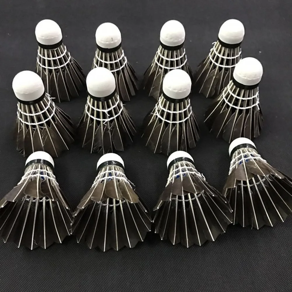 

3/6/12Pcs Household Stable Badminton Ball Sport Badminton Shuttlecock Durable Black Goose Feather Professional