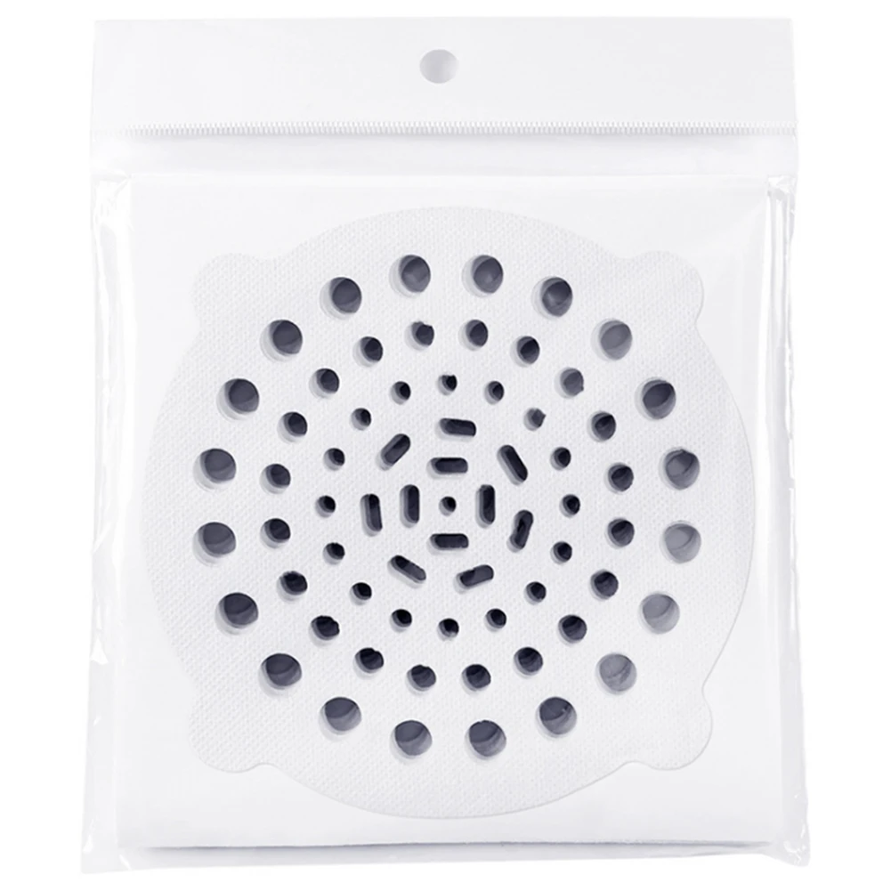 

100PCS Drain Hair Catcher Shower Drain Hair Trap Bathroom Accessories Disposable Shower Drain Hair Catcher Mesh Stickers
