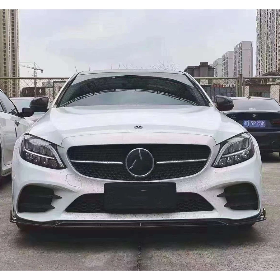 Передняя губа из углеродного волокна для Mercedes Benz C Class W205 C200 C260 передний бампер