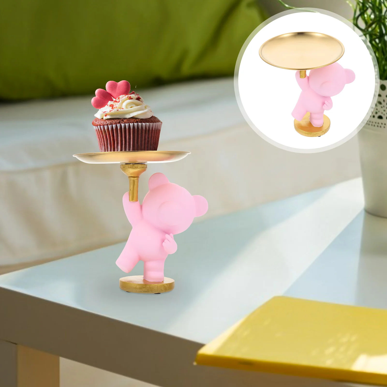 

Bear Shape Jewelry Tray Creative Jewelry Keys Storage Tray for Desktop Decor