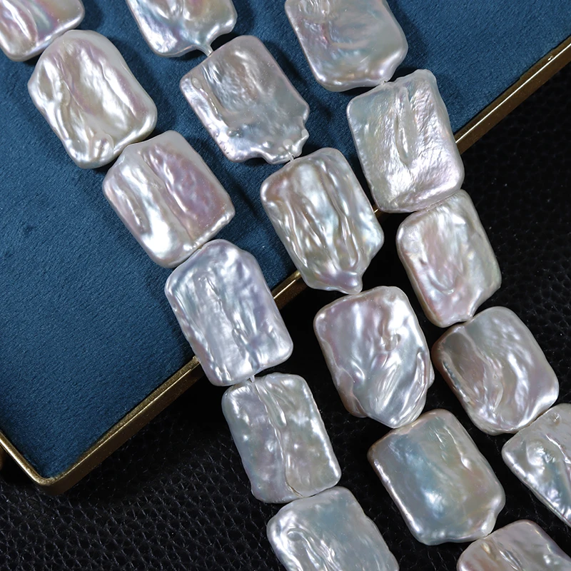 

18 * 25mm Super Large Square Baroque Bright Thick Natural Fresh Water Pearl Shaped Bead Loose Bead Material