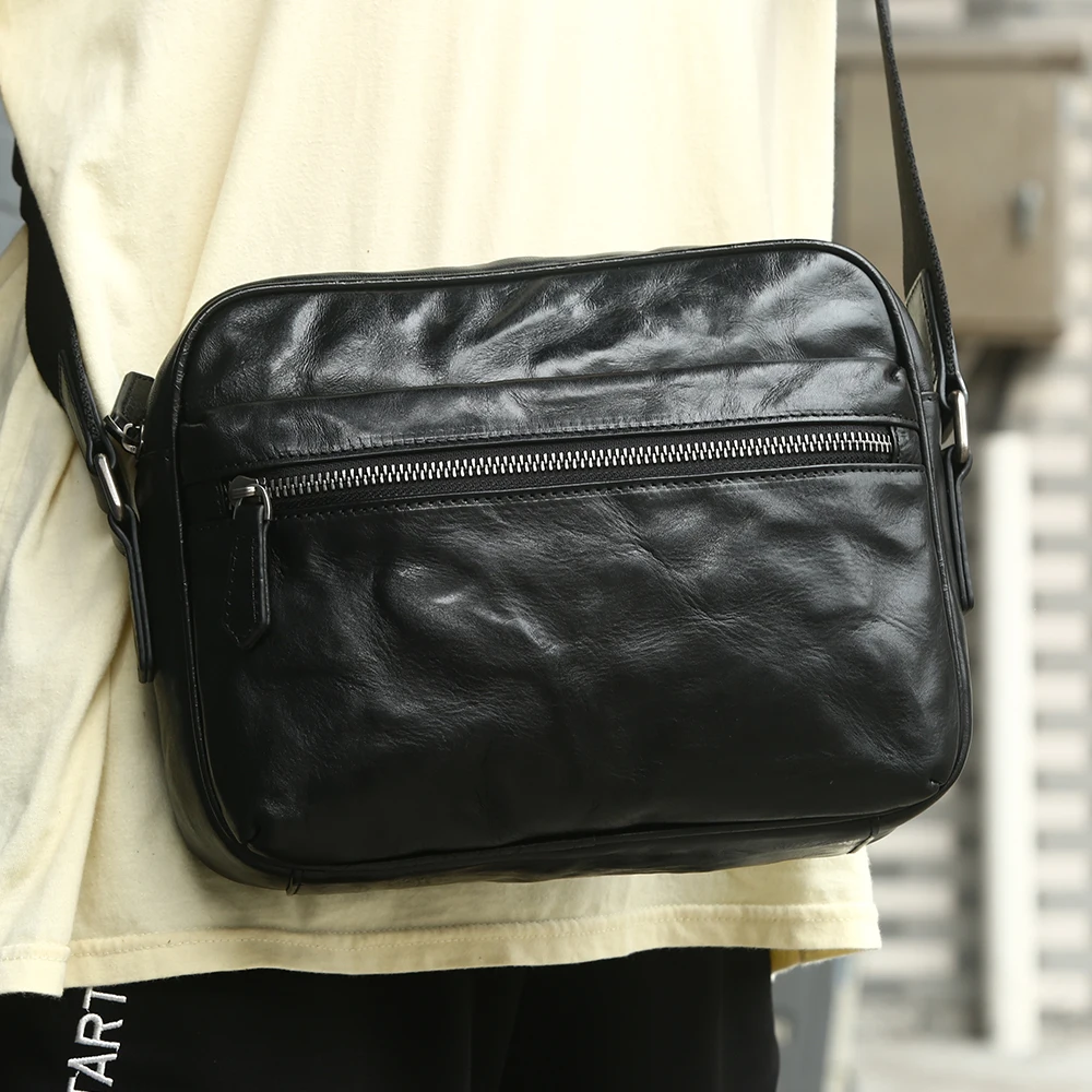 Cow Leather Shoulder Bag For Men Business Messenger Crossbody Bag Male Fashion Casual Handbag Luxury Vintage Man Bags