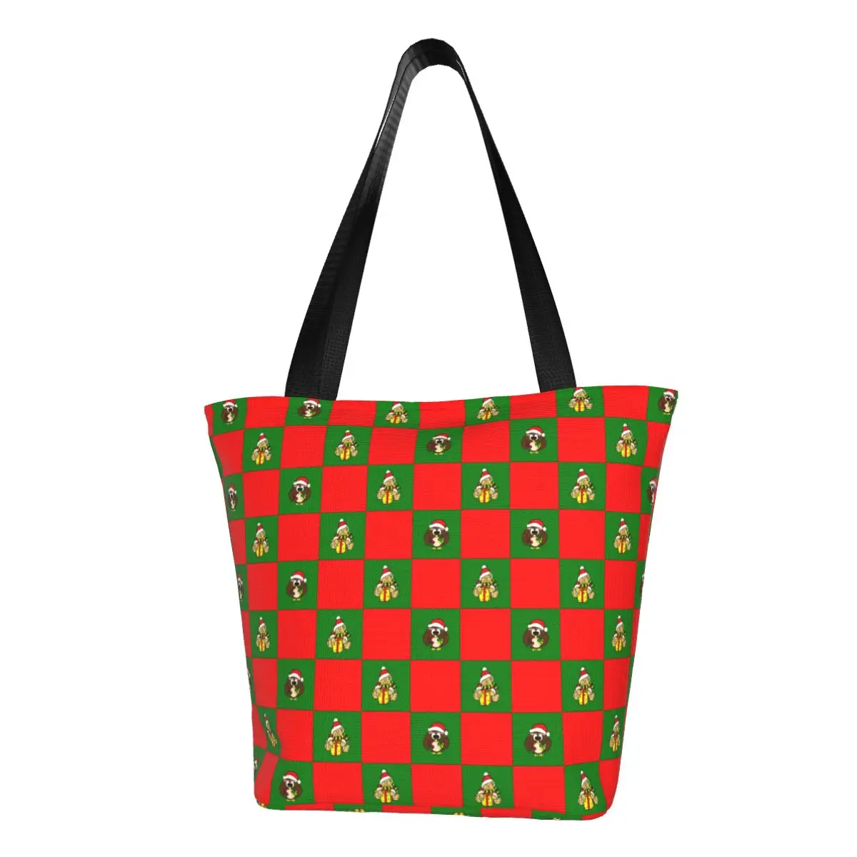 

Christmas Owl And Bear Shopper Bag Funny Animal Shoulder Bag Female School Cloth Tote Bag Casual Print Handbags