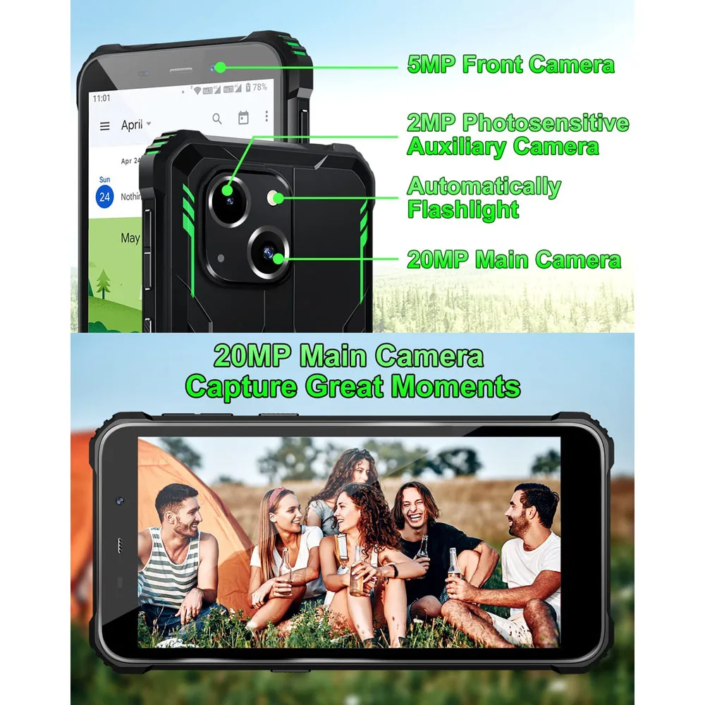 Original Mobile Phones Outdoor Android 12 Quad Core Dual Sim Smartphone 6300mah Battery Ip68 Waterproof  Cell Phones Unlocked