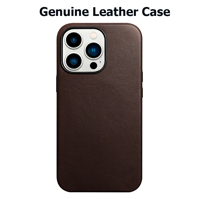 Soft Genuine Leather Case for IPhone 14 Pro Max Quality Business Case for IPhone 14  Plus  Magnetic Charging Phone Back Cover