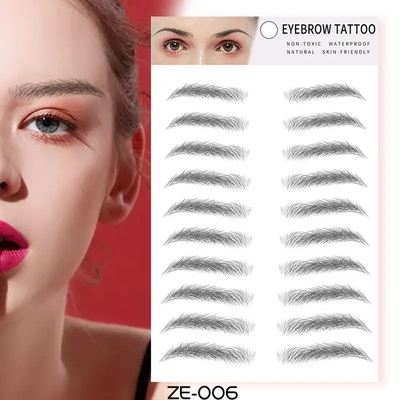 

Stick On Eyebrows Eyebrow Stickers Waterproof 3D False Tattoos Hair Like Peel Off Instant Transfer Brows For Women And Men