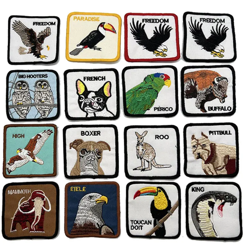 

DIY Animal Craft Accessories Cartoon Cloth Sticker Embroidery Eagle Puppy Snake Parrot Kangaroo Patch Hand Sewn Applique Clothes