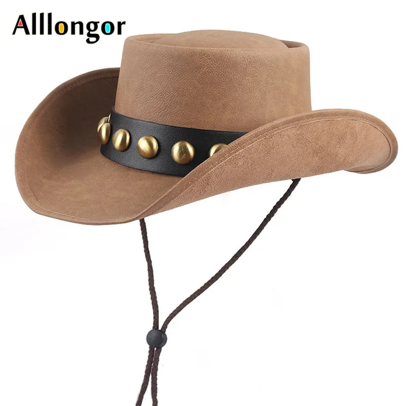 High Quality Leather Western Cowboy Hat 