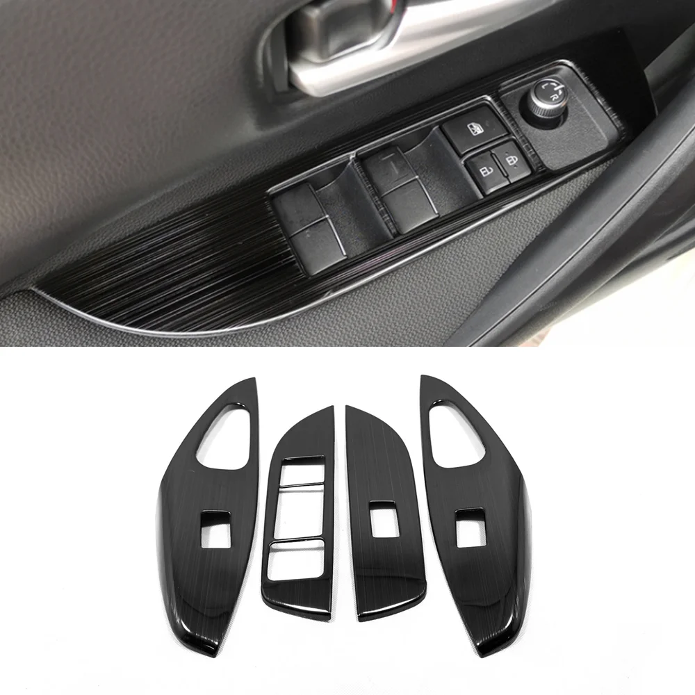 

Подлокотник двери автомобиля из нержавеющей стали, панель переключателя окна, кнопки подъема, накладки для Toyota Corolla E210 2019-2022, аксессуары