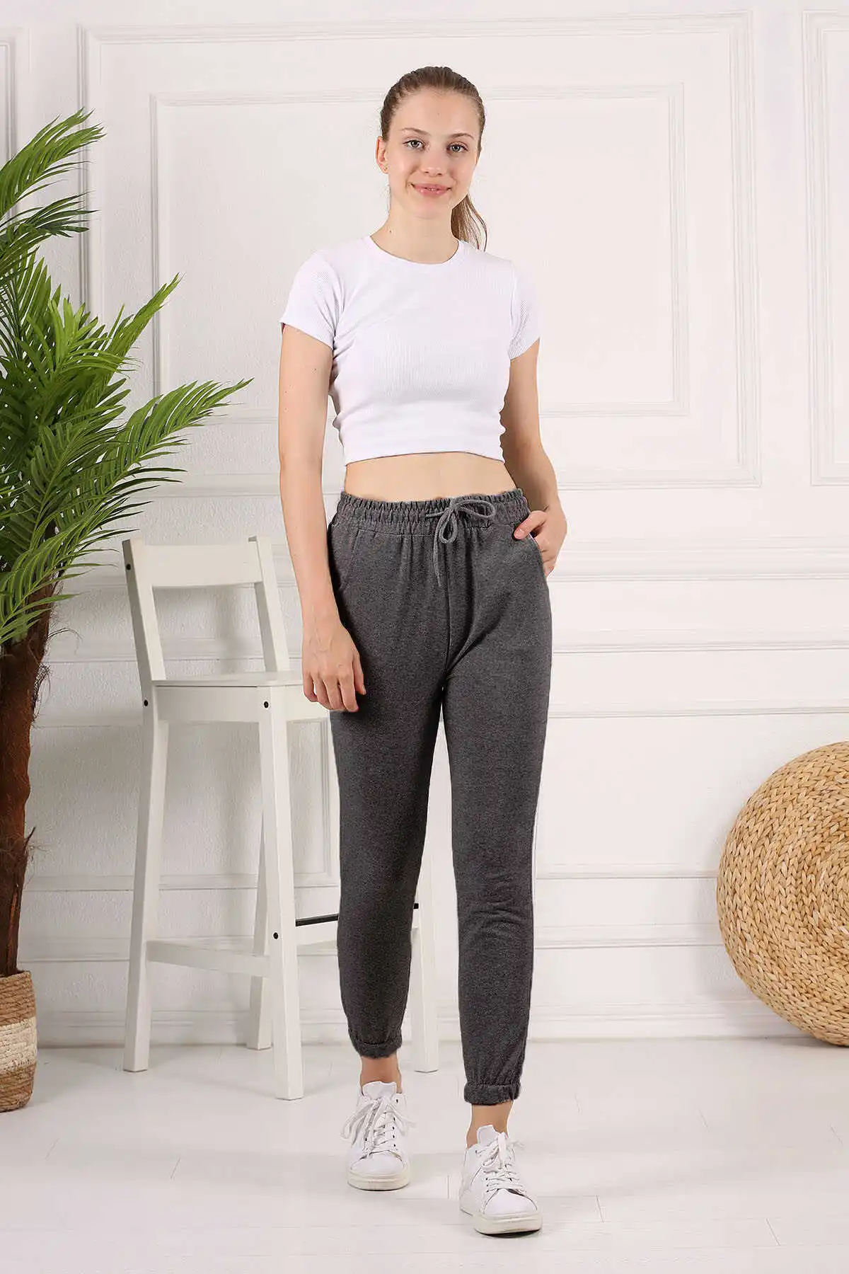 Yanı Stripe Sweatpants E-Anthracite