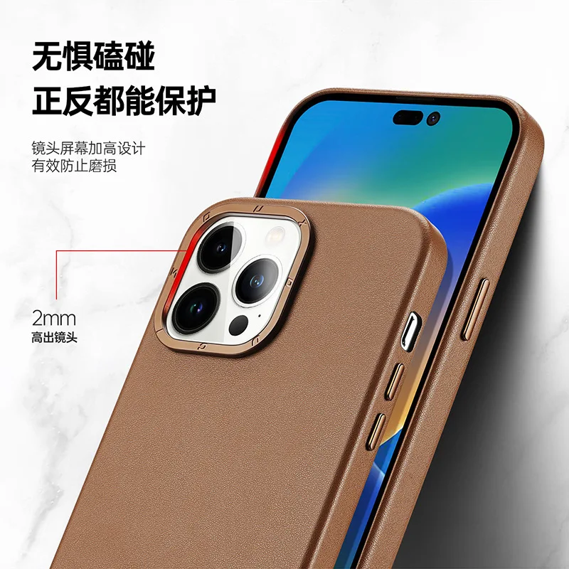 Genuine Leather Phone Case For Apple Iphone 14 Iphone14 Pro Max Plus  Luxury Supercar Cowhide Fashion Phone Cases Cover